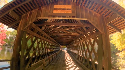 Washington King Covered Bridge 库存影片 261846480
