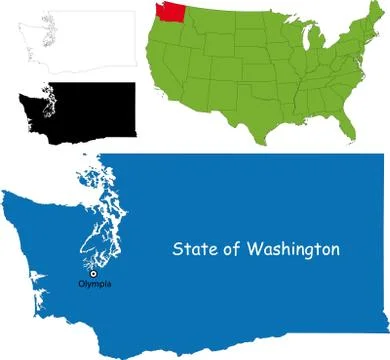 Washington map Stock Illustration