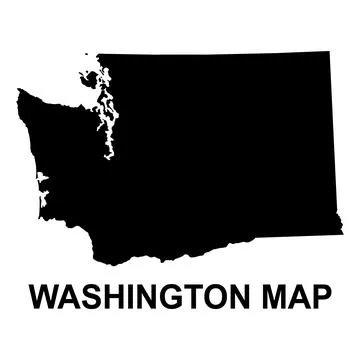 Washington map shape, united states of america. Flat concept icon symbol vect Stock Illustration