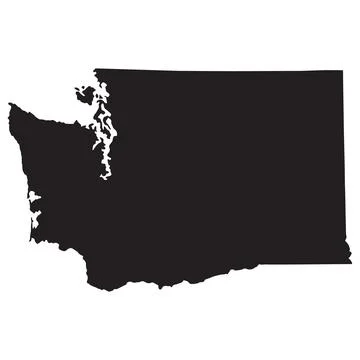 Washington map on white background. Washington state sign. Washington state Stock Illustration