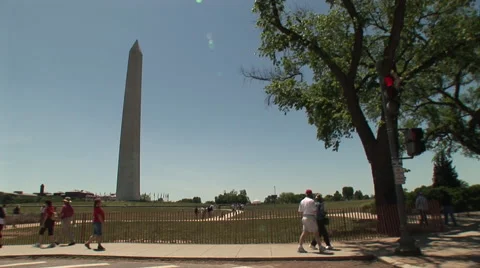 Washington Memorial hand held Stock Footage 41588824