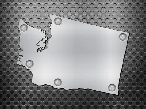 Washington metal map Ilustración de archivo