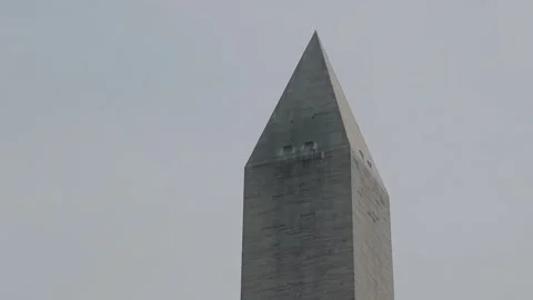 The Washington Monument against a hazy sky Stock Footage 345278564