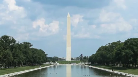 Washington Monument and reflecting pool timelapse Video stock 43267017