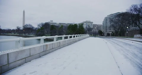 The Washington Monument In The Background During Winter Time In Washington DC Stock Footage 151223030