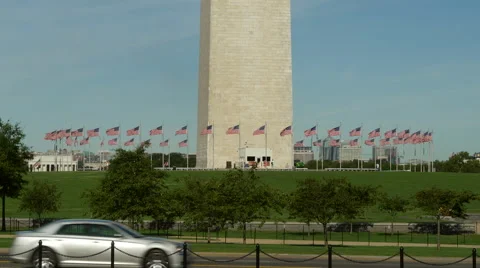 Washington Monument base flags Video stock 67222681