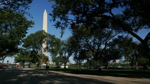 Washington Monument biker Video stock 67194708