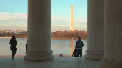 Washington monument with columns Stock Footage 60028812