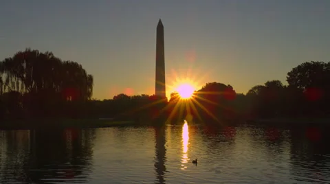 Washington Monument at Dawn Stock Footage 35315125