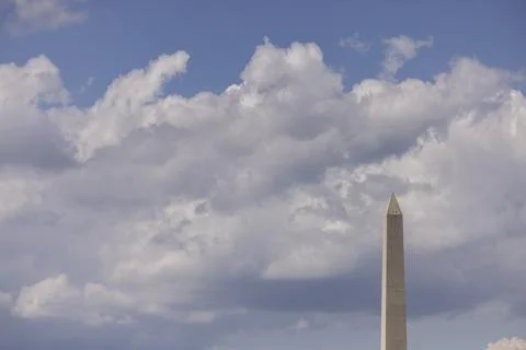 Washington Monument DC Clouds Stock Photos