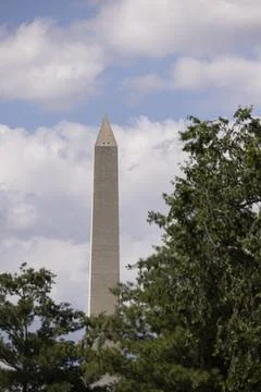 Washington Monument DC Clouds Stock Photos