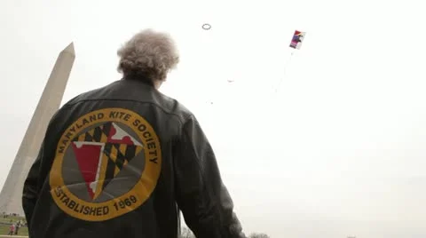 Washington Monument DC Kite Flying Low Angle Stock Footage 10812592