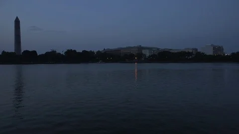 Washington Monument At Dusk Stock Footage 78118899
