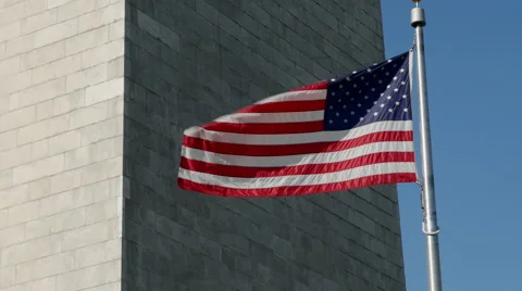Washington Monument flag cu Vídeo Stock 67229712