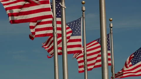 Washington Monument flag ring stacked 스톡 동영상 67236781