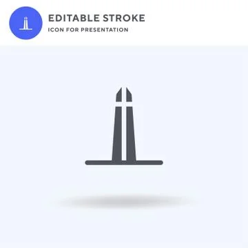 Washington Monument icon vector, filled flat sign, solid pictogram isolated o Ilustración de archivo