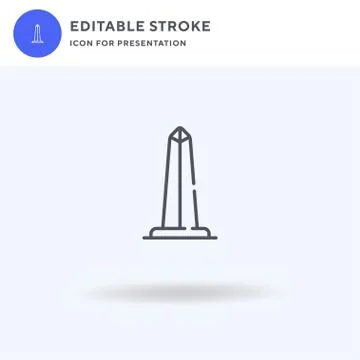Washington Monument icon vector, filled flat sign, solid pictogram isolated on Ilustración de archivo