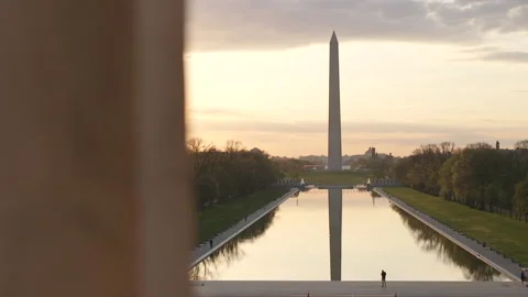 Washington monument from lincoln memorial Stock Footage