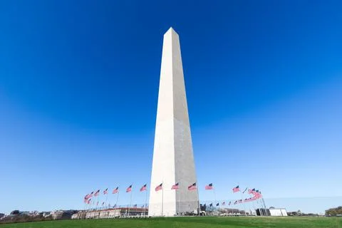 Washington Monument at National Mall with clear blue sky, Washington DC, USA Stock Photos