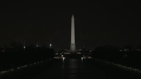Washington Monument - Night Stock Footage 33789459