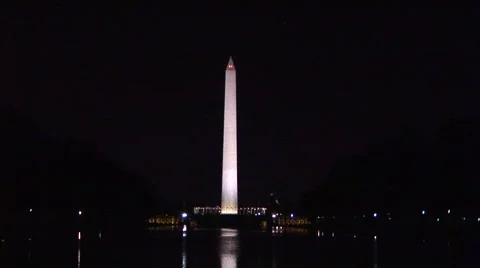 Washington Monument at Night Stock Footage 40684318