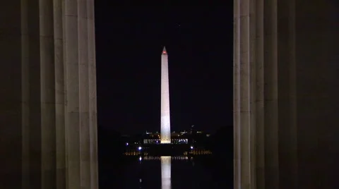 Washington Monument at Night Stock Footage 40684457