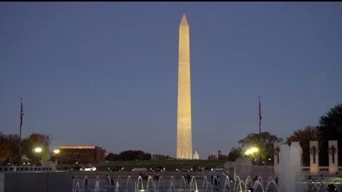 Washington Monument at night Stock Footage 289873084