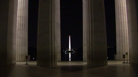 Washington Monument at Night Loop Stock Footage 38764739