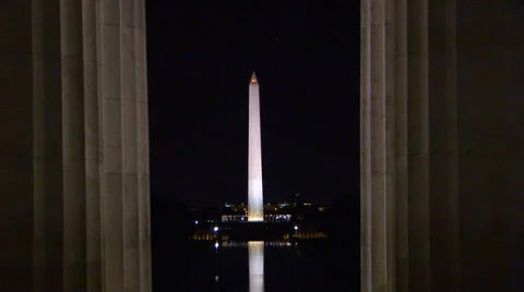 Washington Monument at Night Loop Stock Footage 38766299
