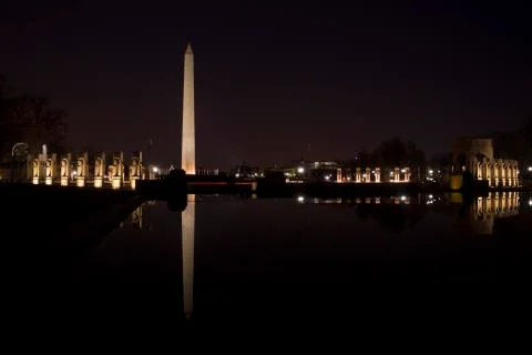 Washington Monument at Night. Stock Photos