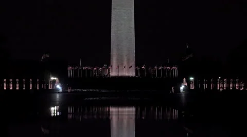 Washington Monument night reflection 4K Stock Footage 50158306
