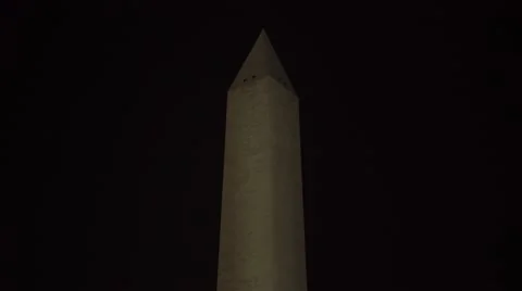 Washington Monument Night Time Close Up Stock Footage 66007564