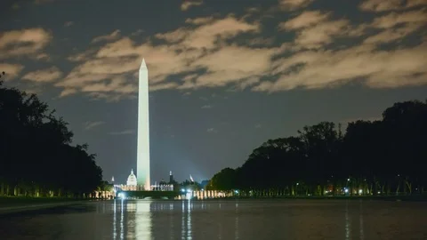 Washington Monument Night Time Lapse Vidéo 77583099