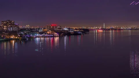 Washington Monument Potomac River Stock Footage 35826706