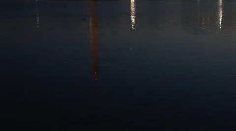 Washington Monument Reflection in Water at Dawn Stock Footage 365896