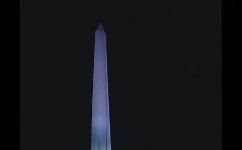 Washington Monument seen at night Stock Footage 242497355