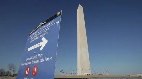 Washington Monument with sign 스톡 동영상 47419216