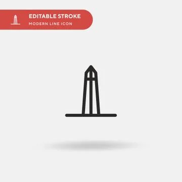 Washington Monument Simple vector icon. Illustration symbol design template f Stock Illustration