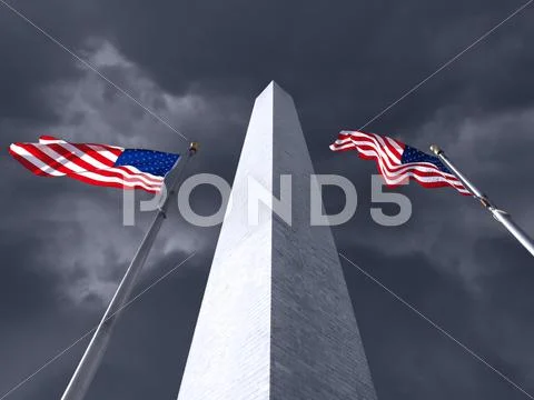 Washington monument storm Stock Photos
