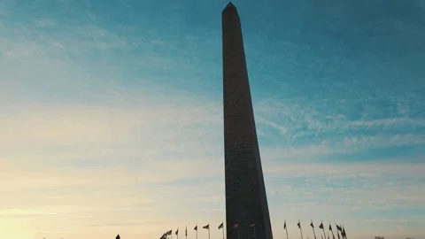 Washington Monument At Sunrise Stock Footage 258807648