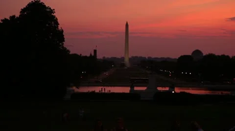 Washington Monument at Sunset Stock Footage 11876260