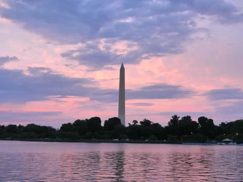 Washington Monument Sunset Timelapse Stock Footage 260428096