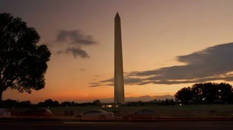 Washington Monument Time Lapse at Dusk Vídeos de archivo 10593053