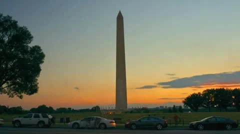 Washington Monument Time Lapse at Dusk Vídeos de archivo 10593055