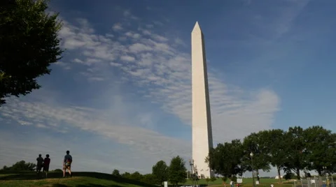 Washington Monument tourists Vídeo Stock 67217626