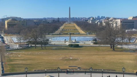 The Washington Monument Winter WMS 4K 10bit 422 Video stock 87923719
