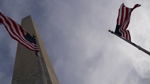 Washington Monument5 flag2 스톡 동영상 84300596