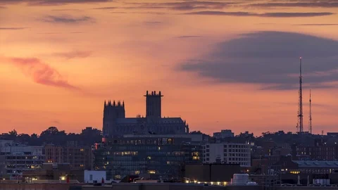 Washington National Cathedral, DC Timelapse Stock Footage