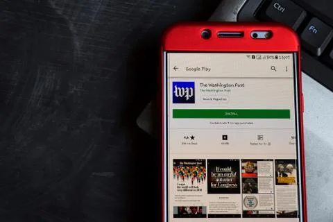 The Washington Post dev app on Smartphone screen Stock-Fotos