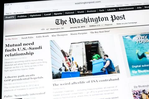 The Washington Post Newspaper On iPad Stock Photos